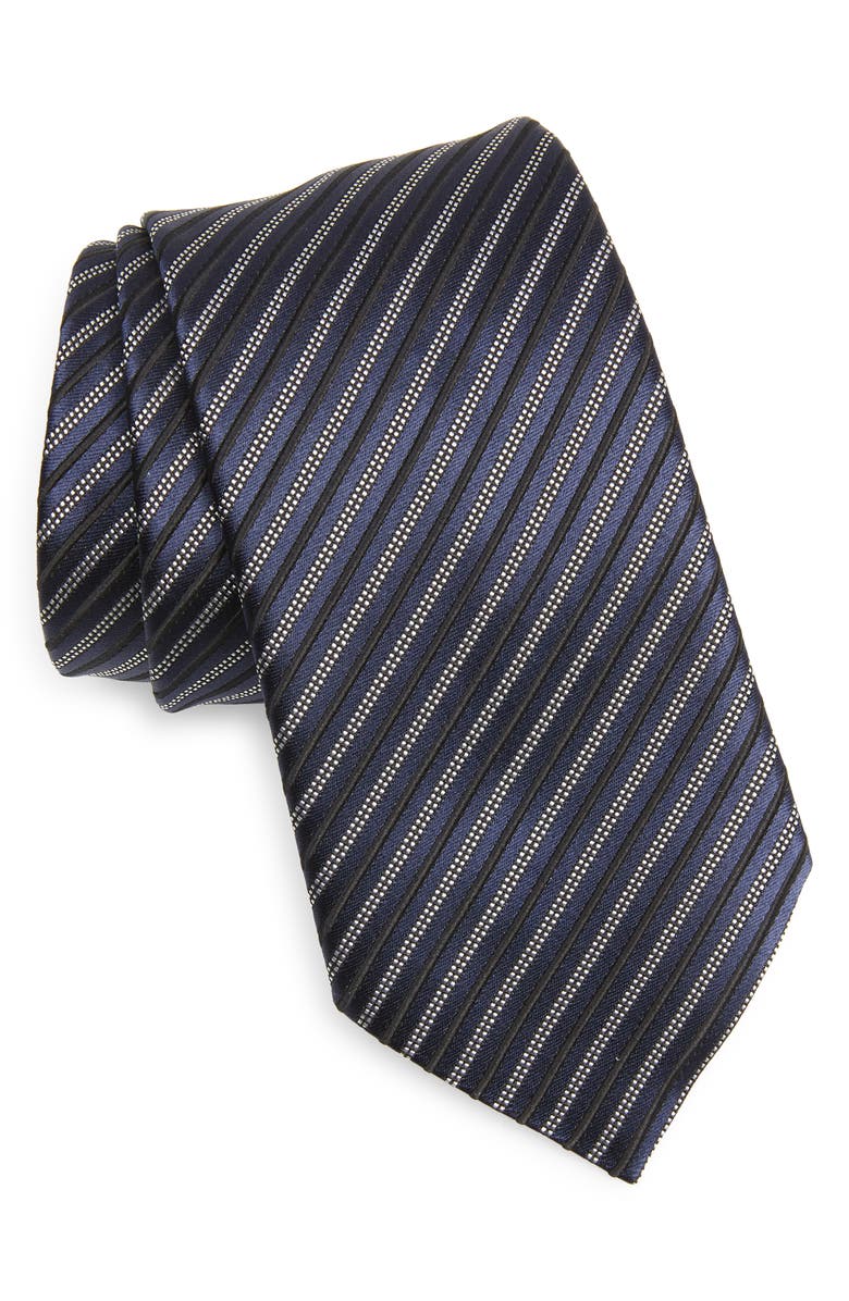 ZEGNA Rasi Stripe Silk Tie, Main, color, 