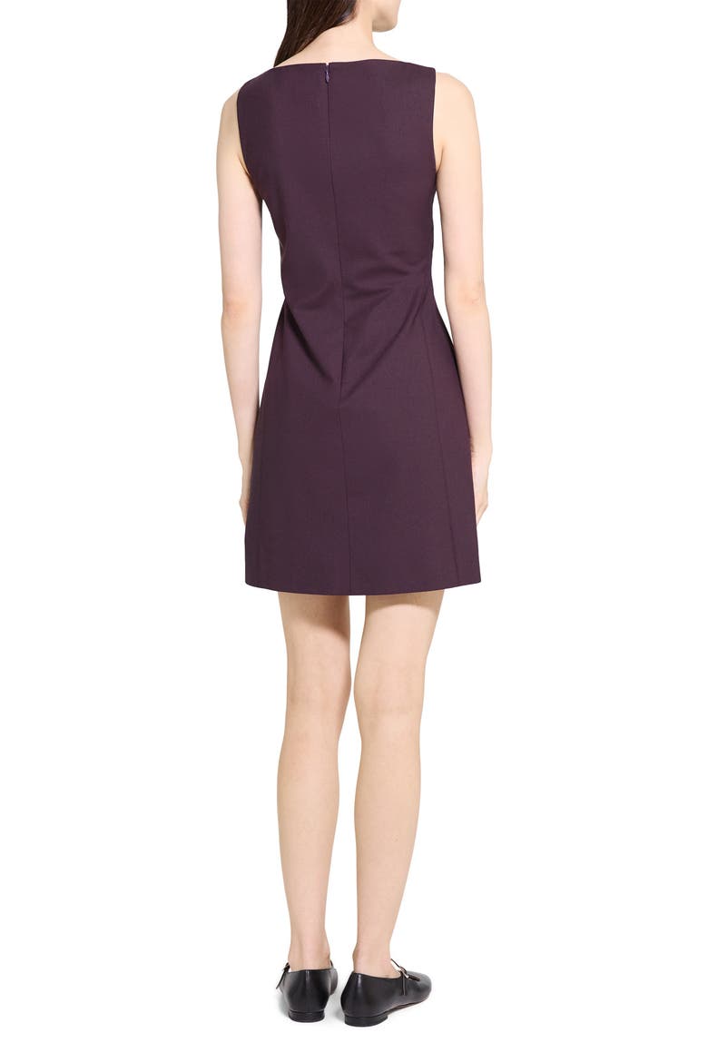 Boat Neck Stretch Wool Minidress, Alternate, color, DARK IRIS