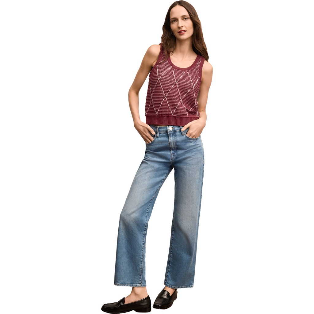 M.M.LaFleur Aiko Breeze Tank - Argyle Knit in Red Umber  product