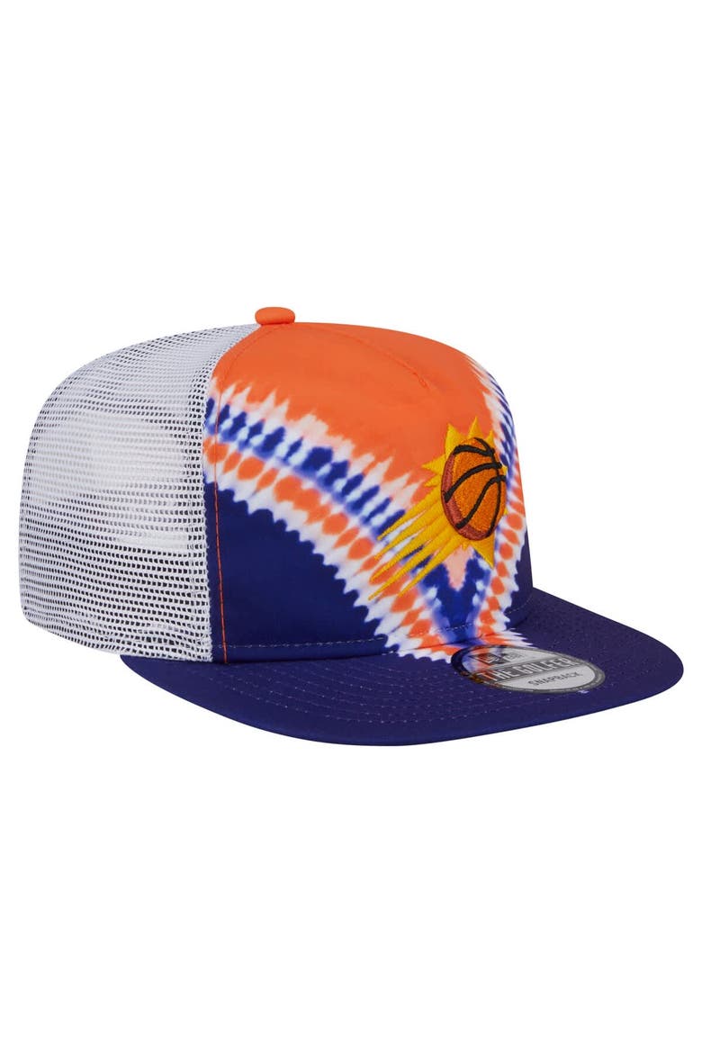 Men's New Era Purple/Orange Phoenix Suns Throwback Dye Golfer Snapback Hat, Alternate, color, Purple
