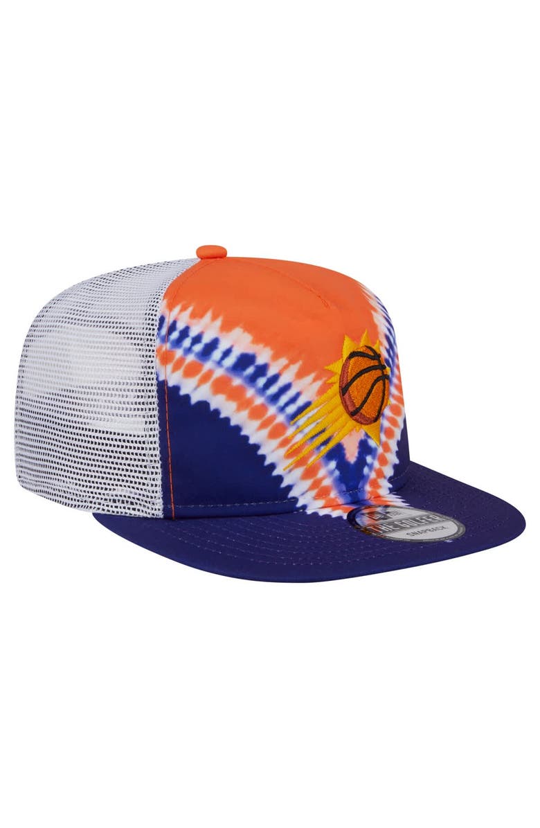 New Era Men's New Era Purple/Orange Phoenix Suns Throwback Dye Golfer Snapback Hat, Alternate, color, Purple
