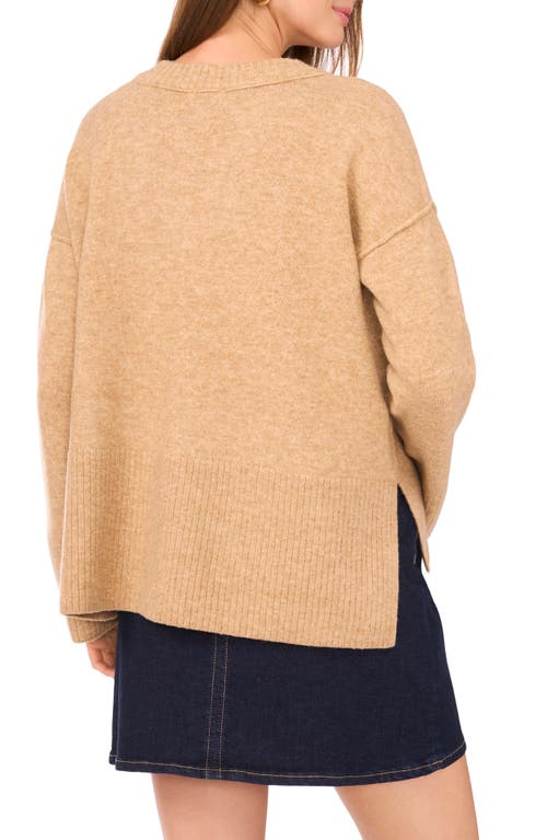 Vince Camuto High-low V-neck Sweater In Animal Print