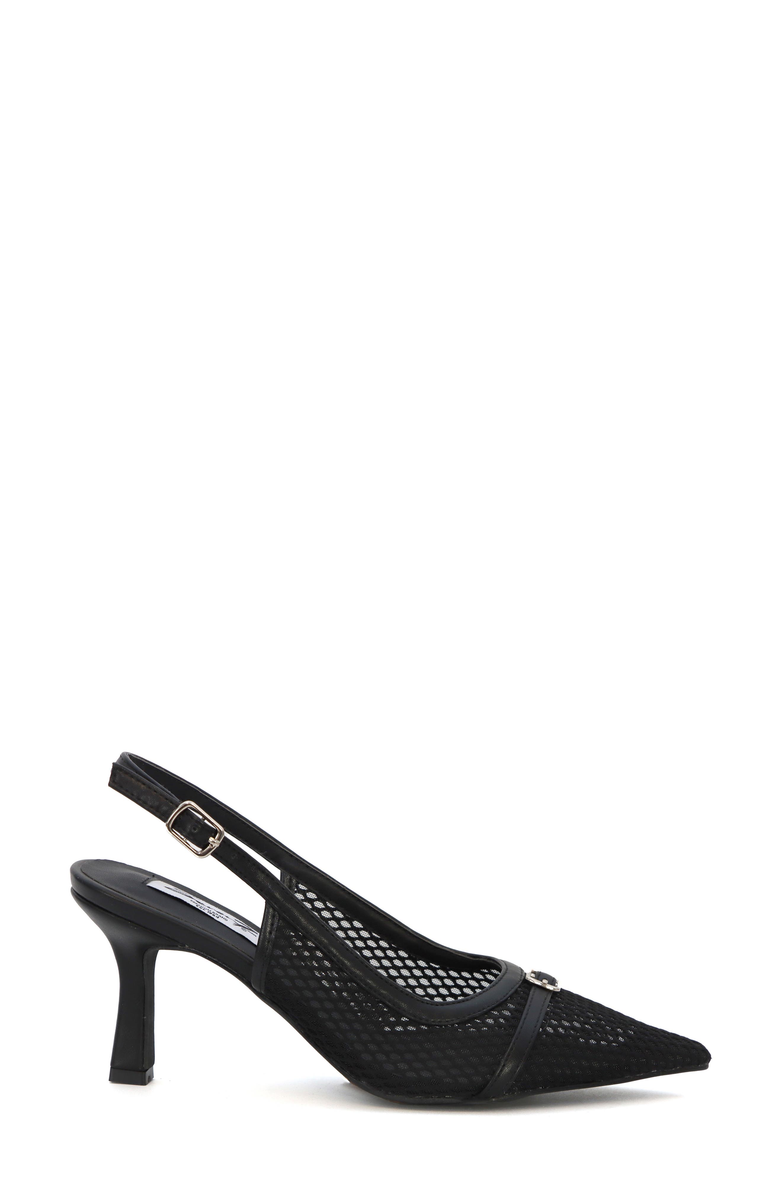 Seven7 Mesh Pointed Toe Slingback Pump, Alternate, color, Black