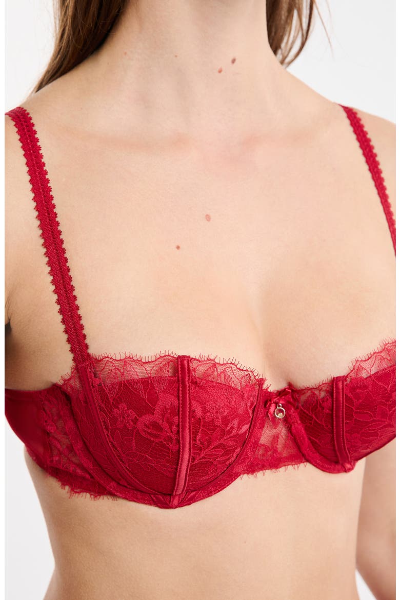 Mascarade Push-Up Balconette Bra, Alternate, color, RED