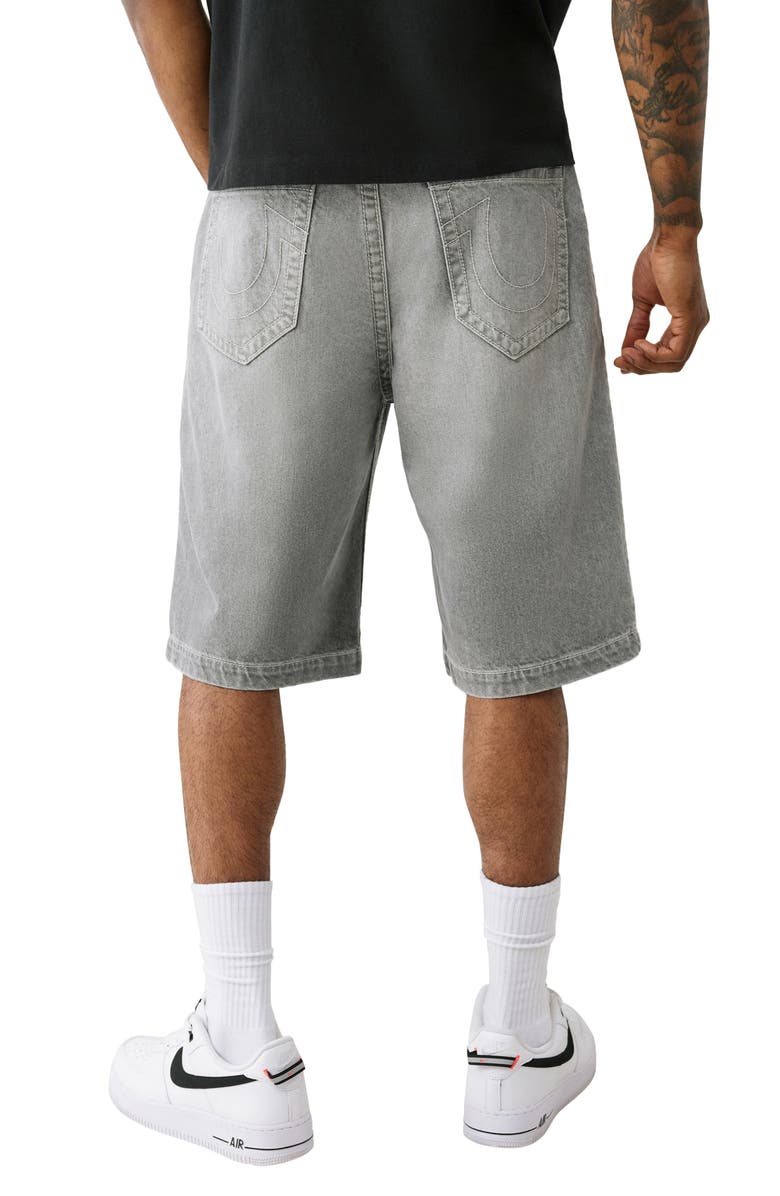 True Religion Vinny Ultra Baggy Denim Shorts, Alternate, color, Ashland Grey Wash