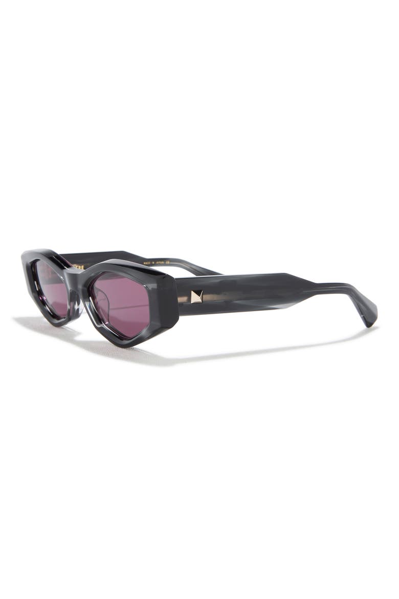 51mm Polarized Cat Eye Sunglasses, Alternate, color, BLACK BLACK BORDEAUX