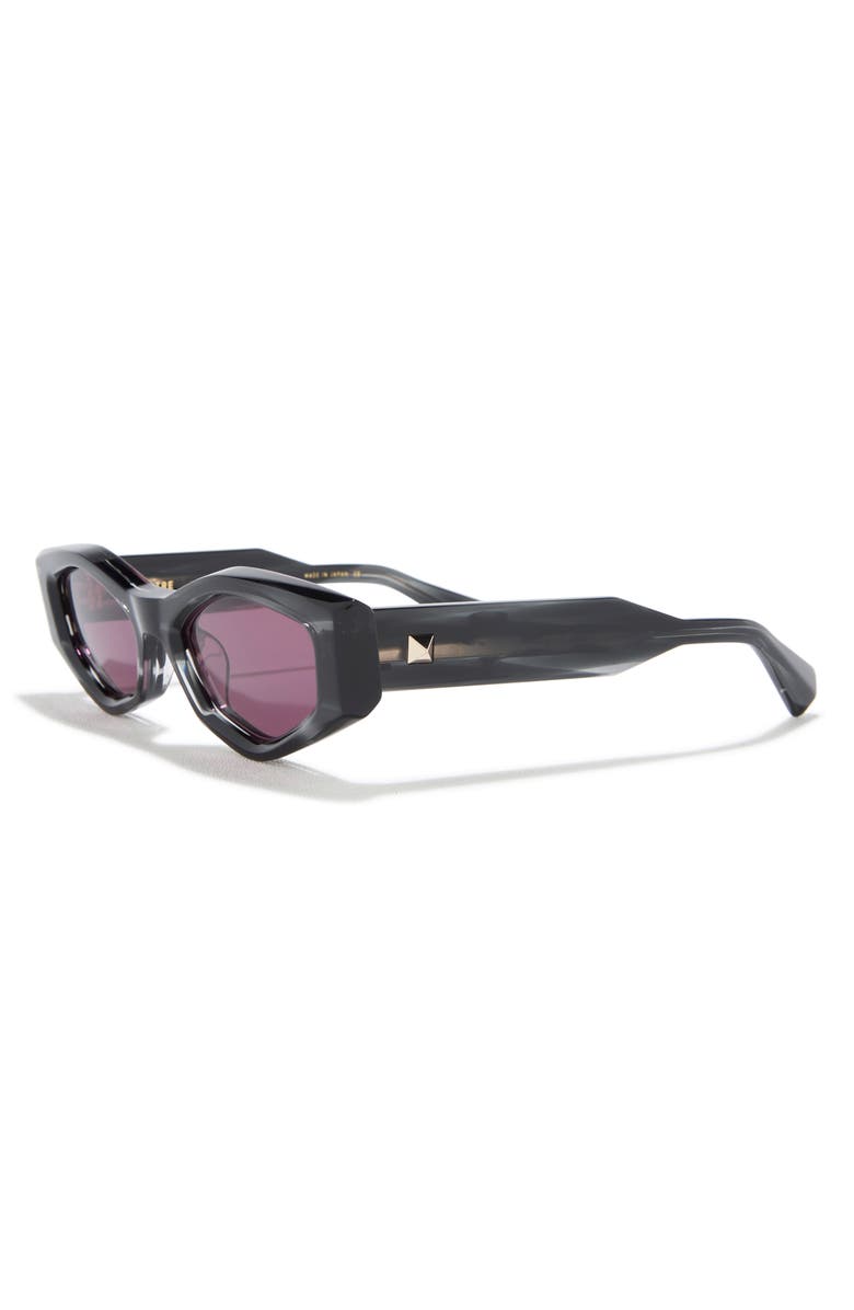 Valentino 51mm Polarized Cat Eye Sunglasses, Alternate, color, Black Black Bordeaux