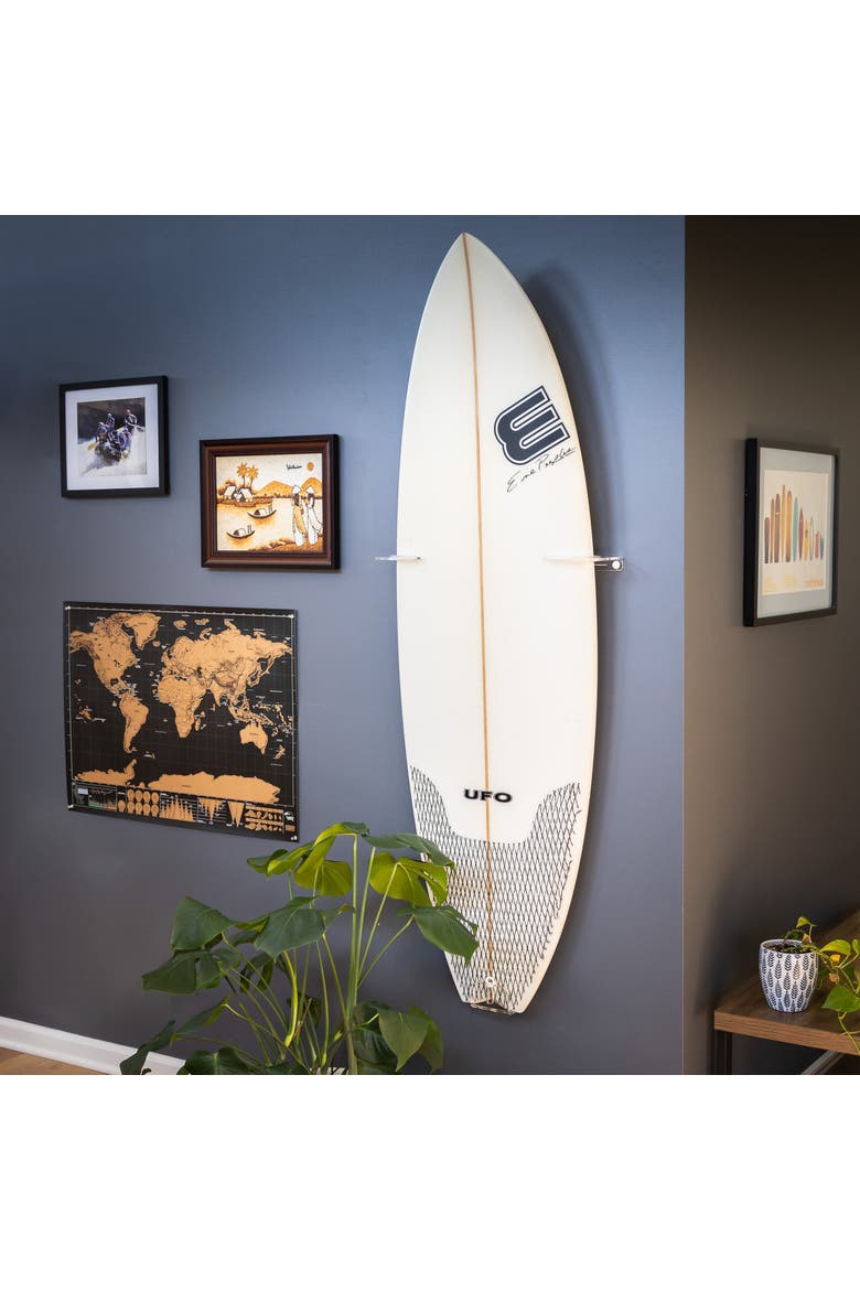 Maui Surfboard Display | Vertical Clear Rack | Holds 50 lbs, Alternate, color, Clear