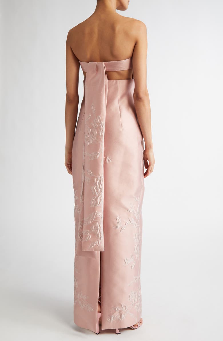Emilia Wickstead Ximena Floral Jacquard Strapless Gown, Alternate, color,