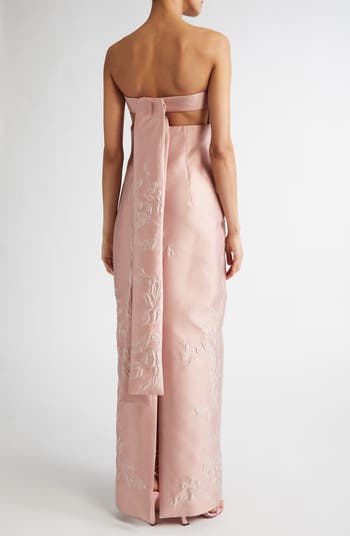 EMILIA WICKSTEAD ワンピース Merope strapless floral 792371 Merope strapless floral gown in green - Emilia Wickstead