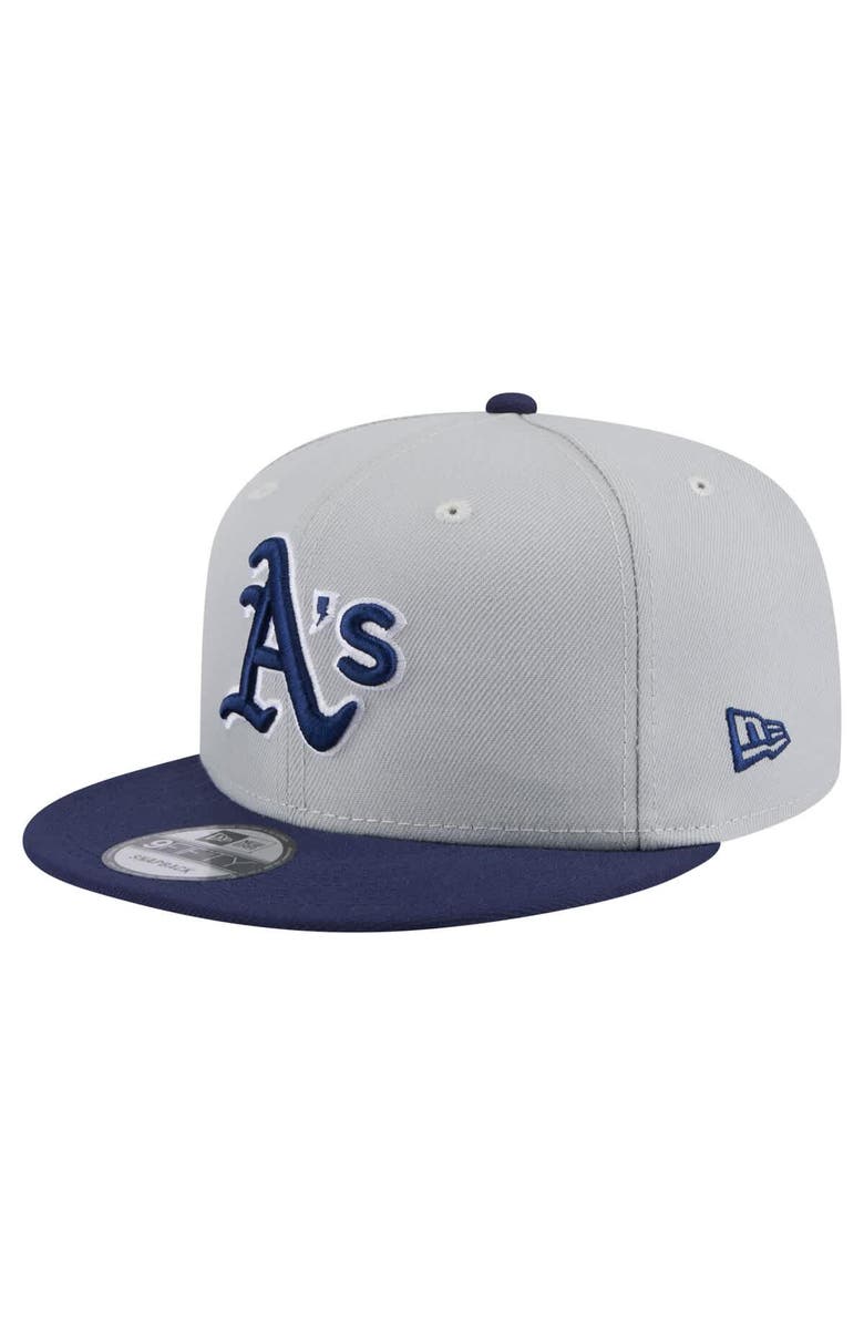 New Era Men's New Era Gray/Navy Athletics 2-Tone Color Pack 9FIFTY Snapback Hat, Main, color, 