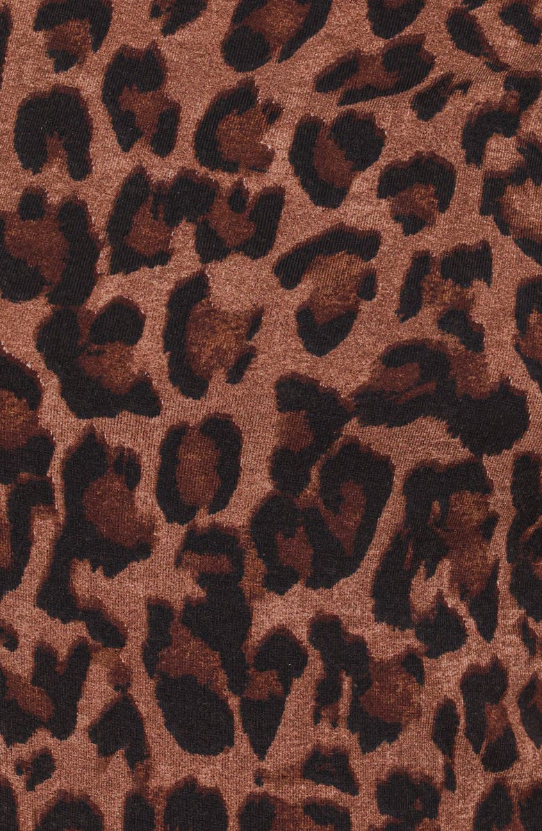 Petal & Pup Maelis Leopard Print One-Shoulder Top, Alternate, color, Brown