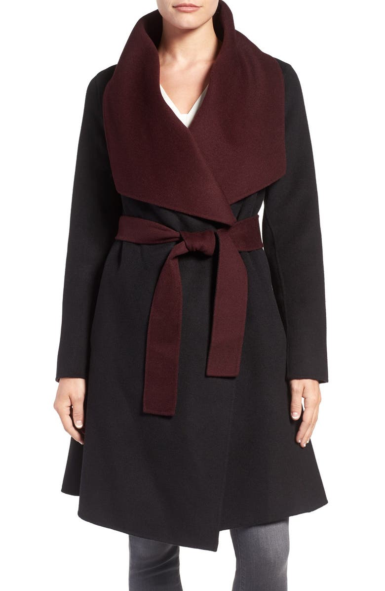 Diane von Furstenberg Reversible Double Face Wrap Coat, Main, color,
