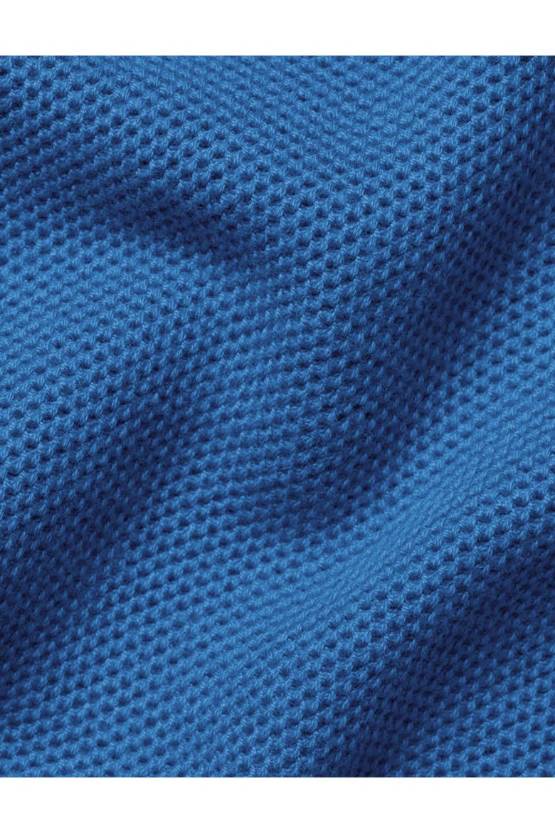 Cotton Honeycomb Trophy Neck Sweater, Alternate, color, Mid Blue