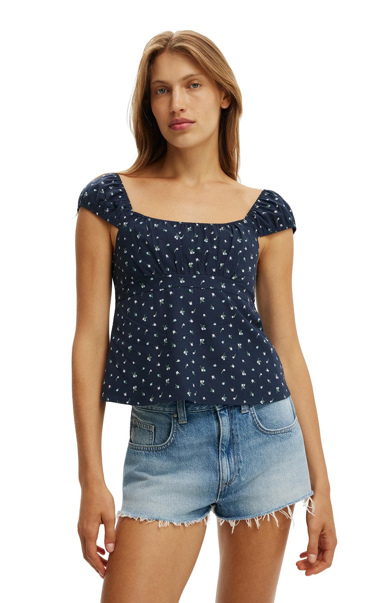 Women's Tie Back Babydoll Top