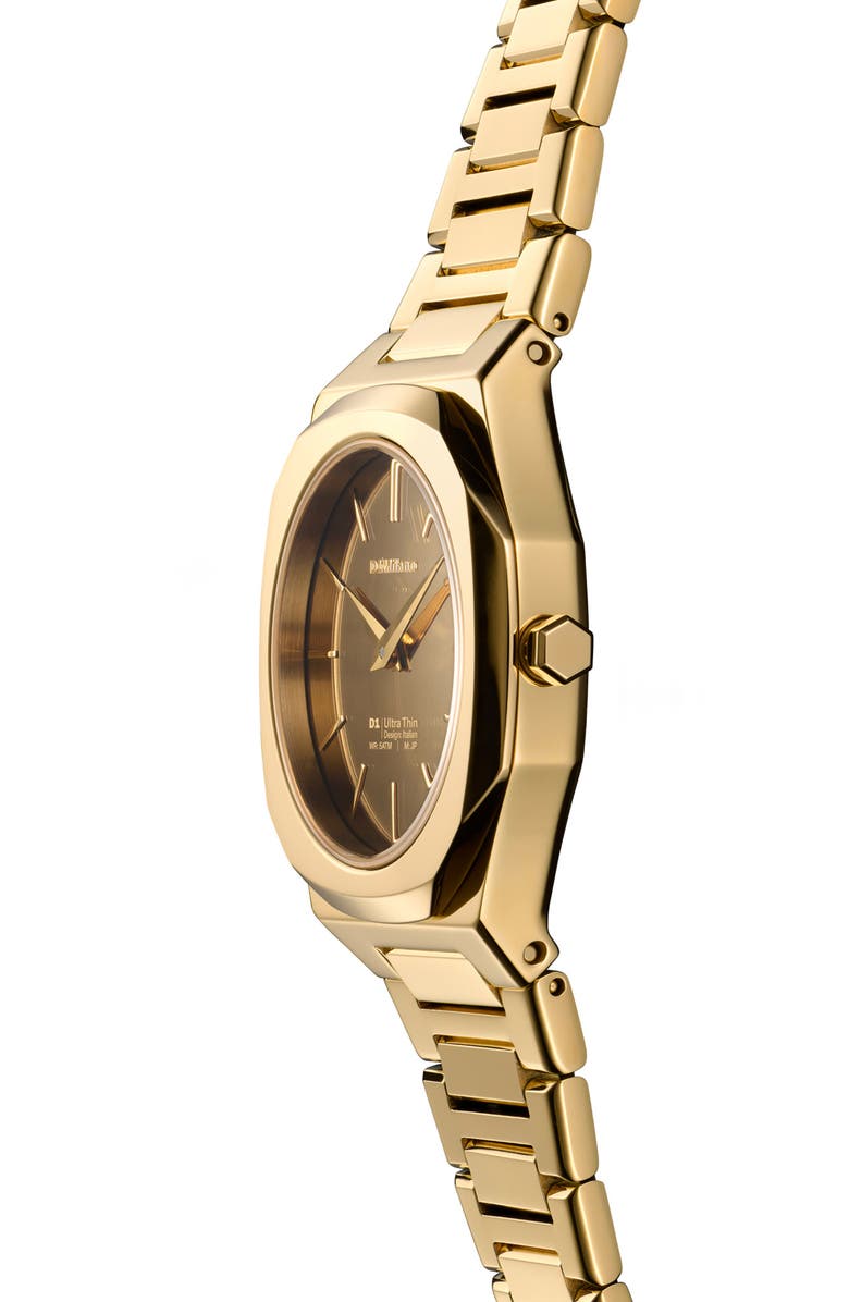 D1 Milano Gold Gleam Ultra Thin Bracelet Watch, 30mm, Alternate, color, Gold
