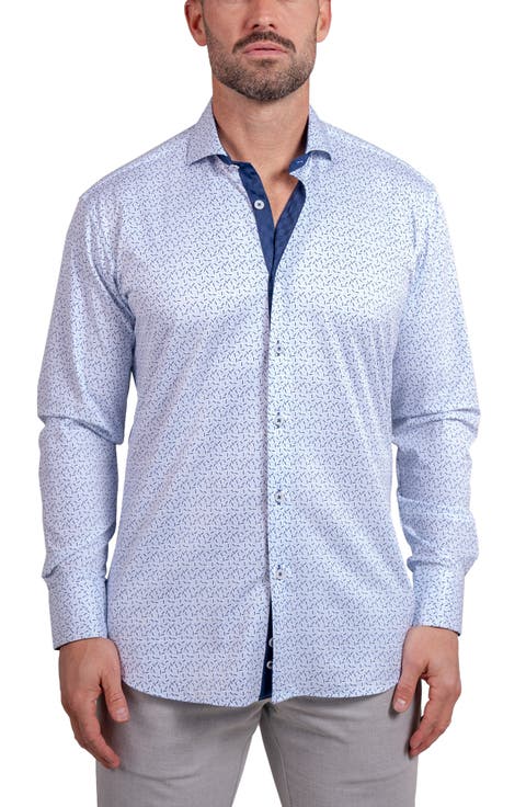 Einstein Stretch Ascension Contemporary Fit Button-Up Shirt