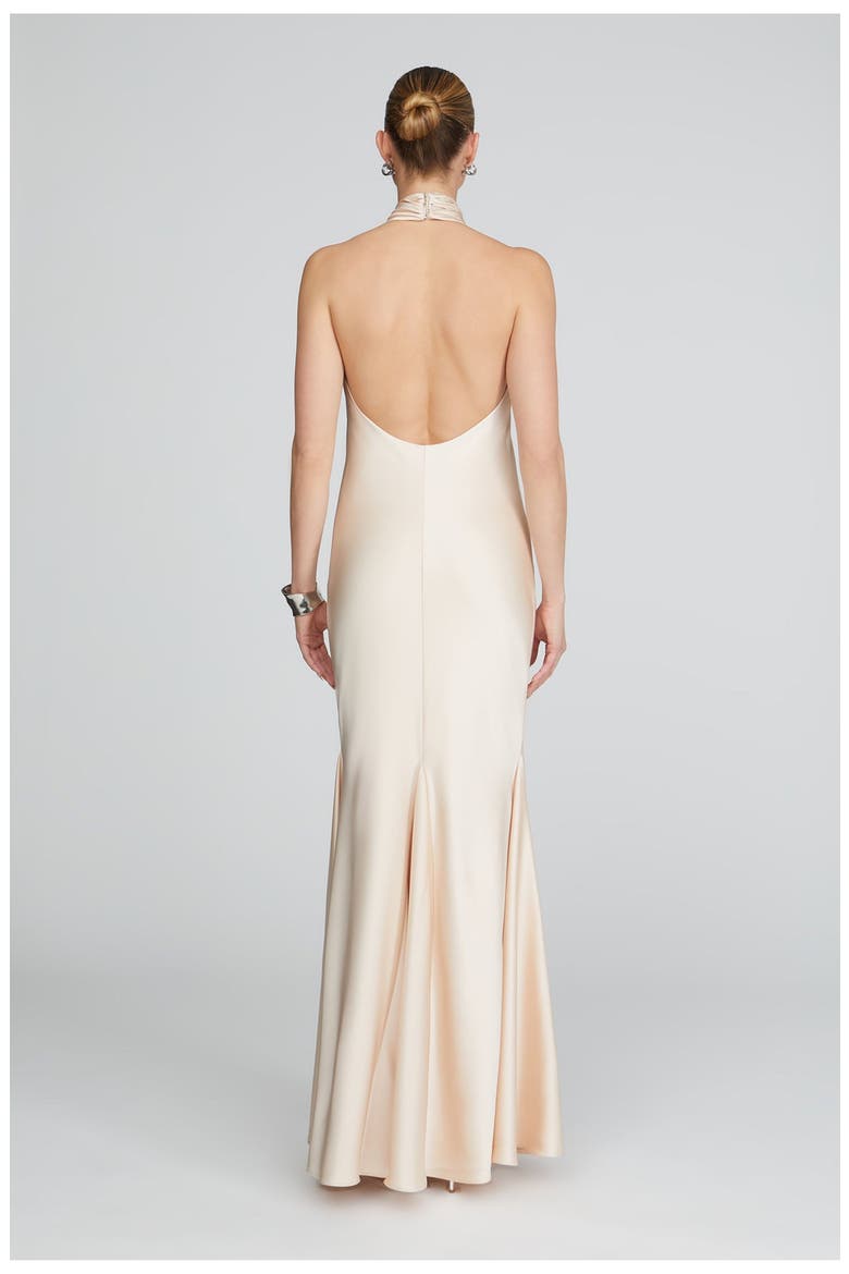 Ninette Satin Gown, Alternate, color, Pearl