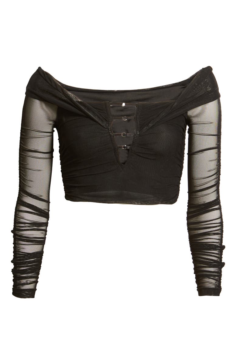 Tiger Mist Budapest Off the Shoulder Crop Top, Alternate, color, 