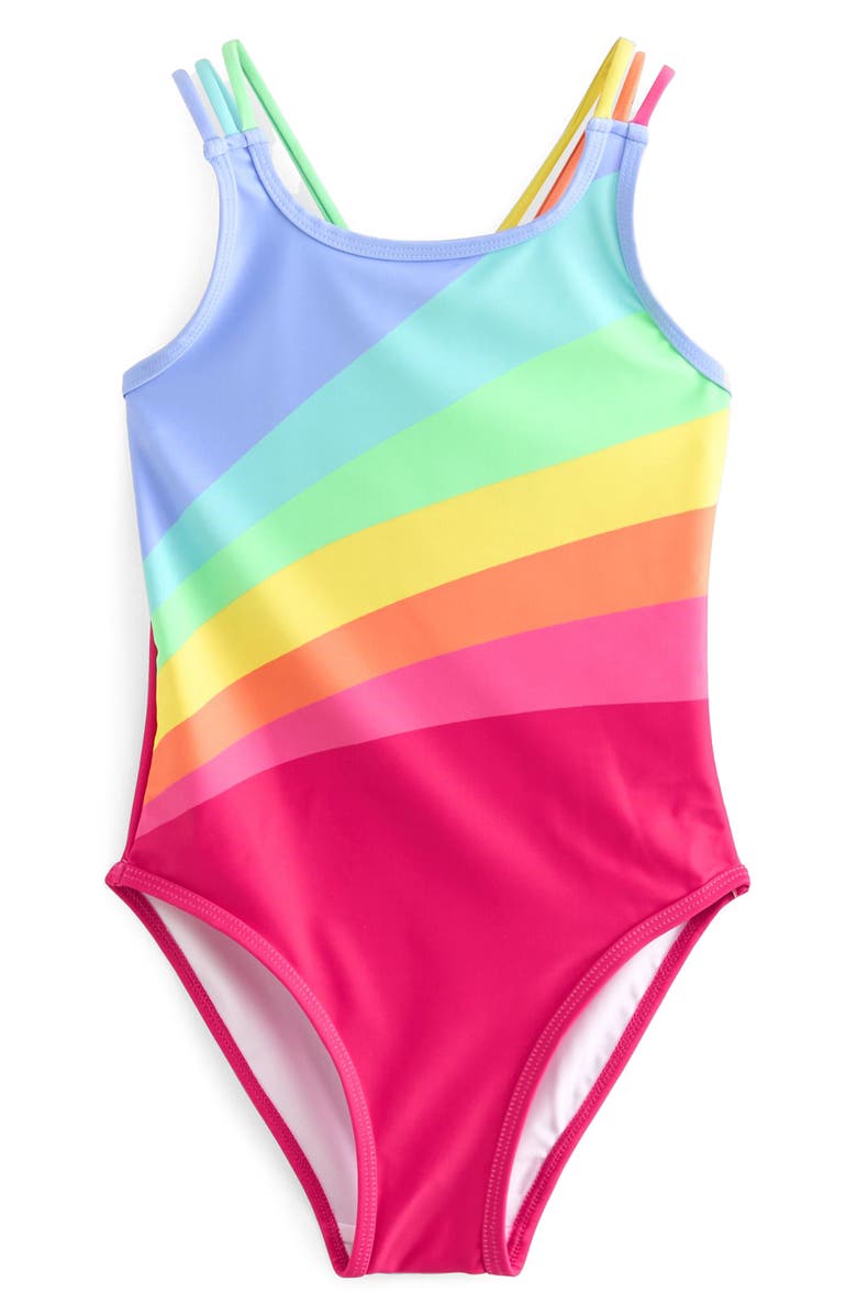 Little Bird Kids' Rainbow One-Piece Swimsuit, Main, color, 
