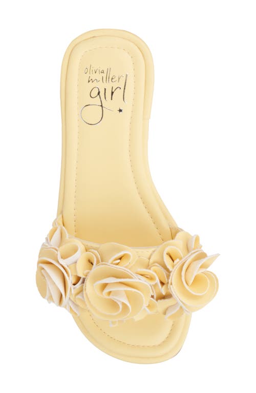Olivia Miller Kids' Flower Slide Sandal In Yellow