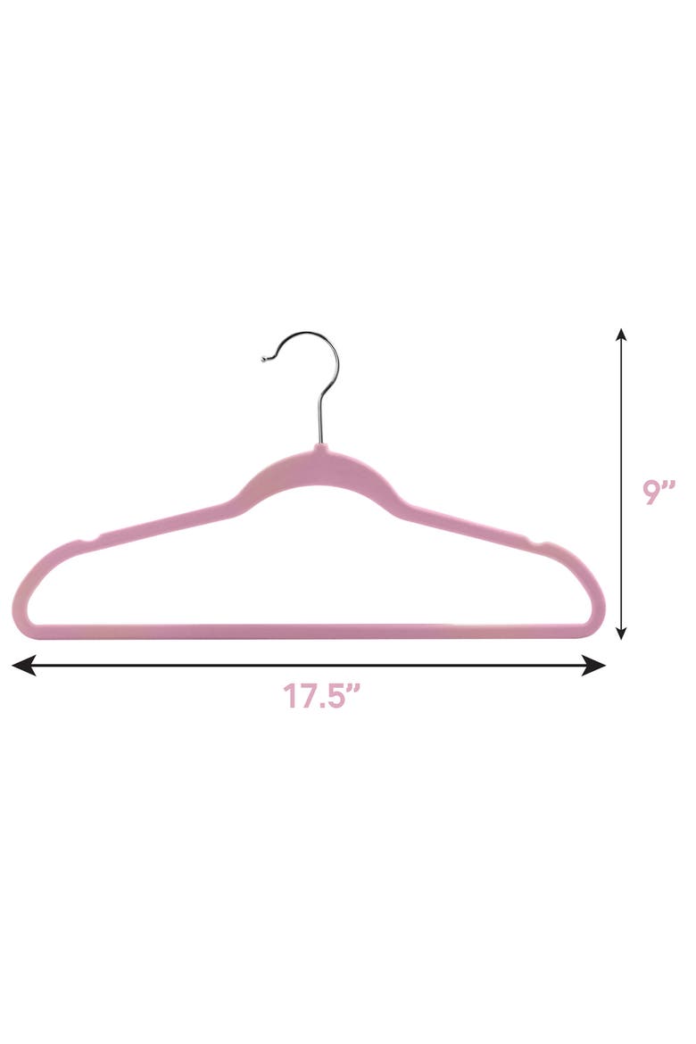100 Piece Velvet Slim Hangers, Alternate, color, Pink