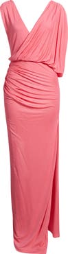 Black Halo Norissa Ruched Drape Maxi Dress