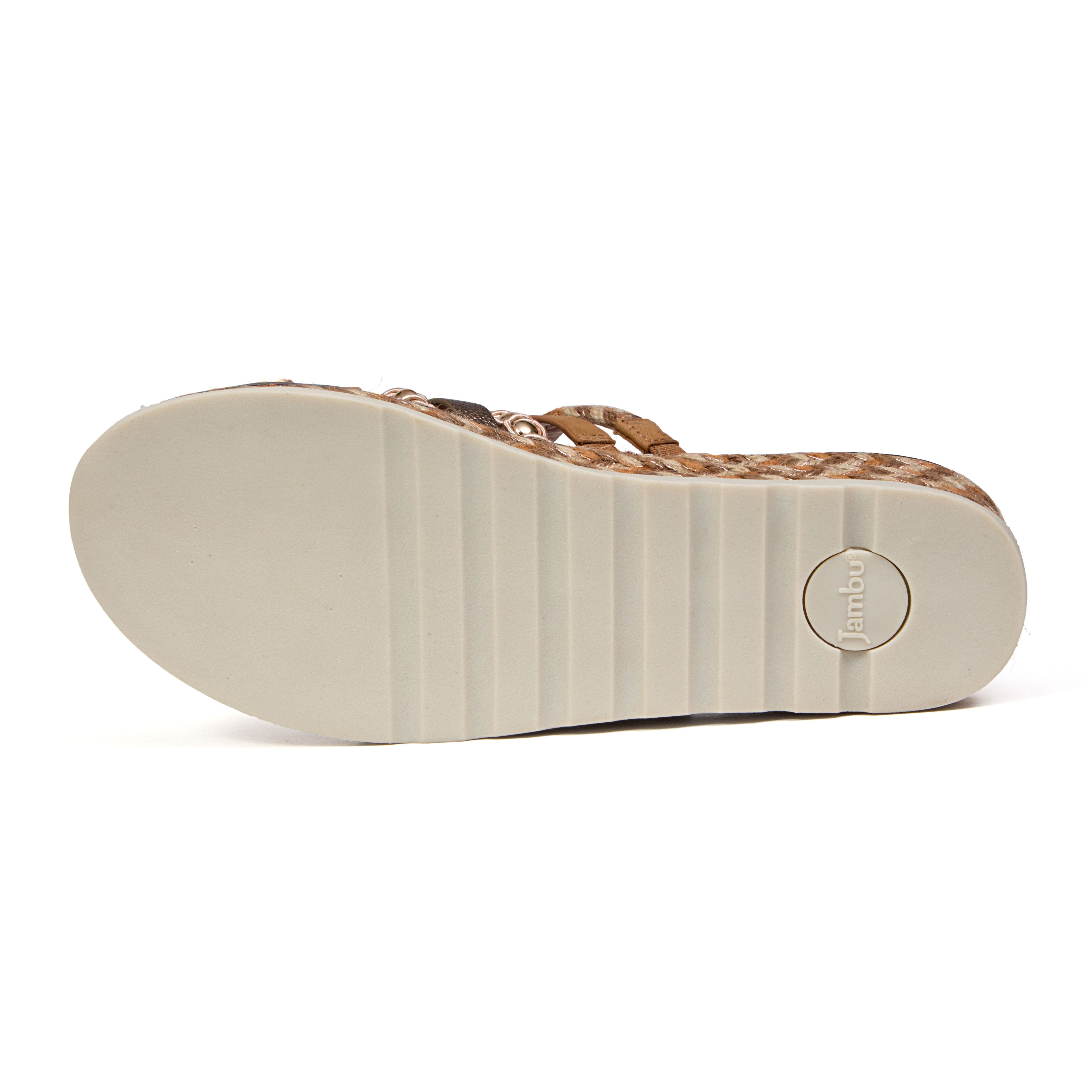 Jambu Dahlia Wedge Sandal, Alternate, color, Tan Multi