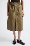 MM6 Maison Margiela Stretch Cotton Midi Skirt