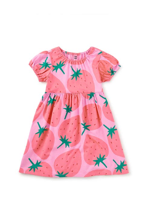 Puff Sleeve Empire Dress (Toddler, Little Kid, Big Kid)