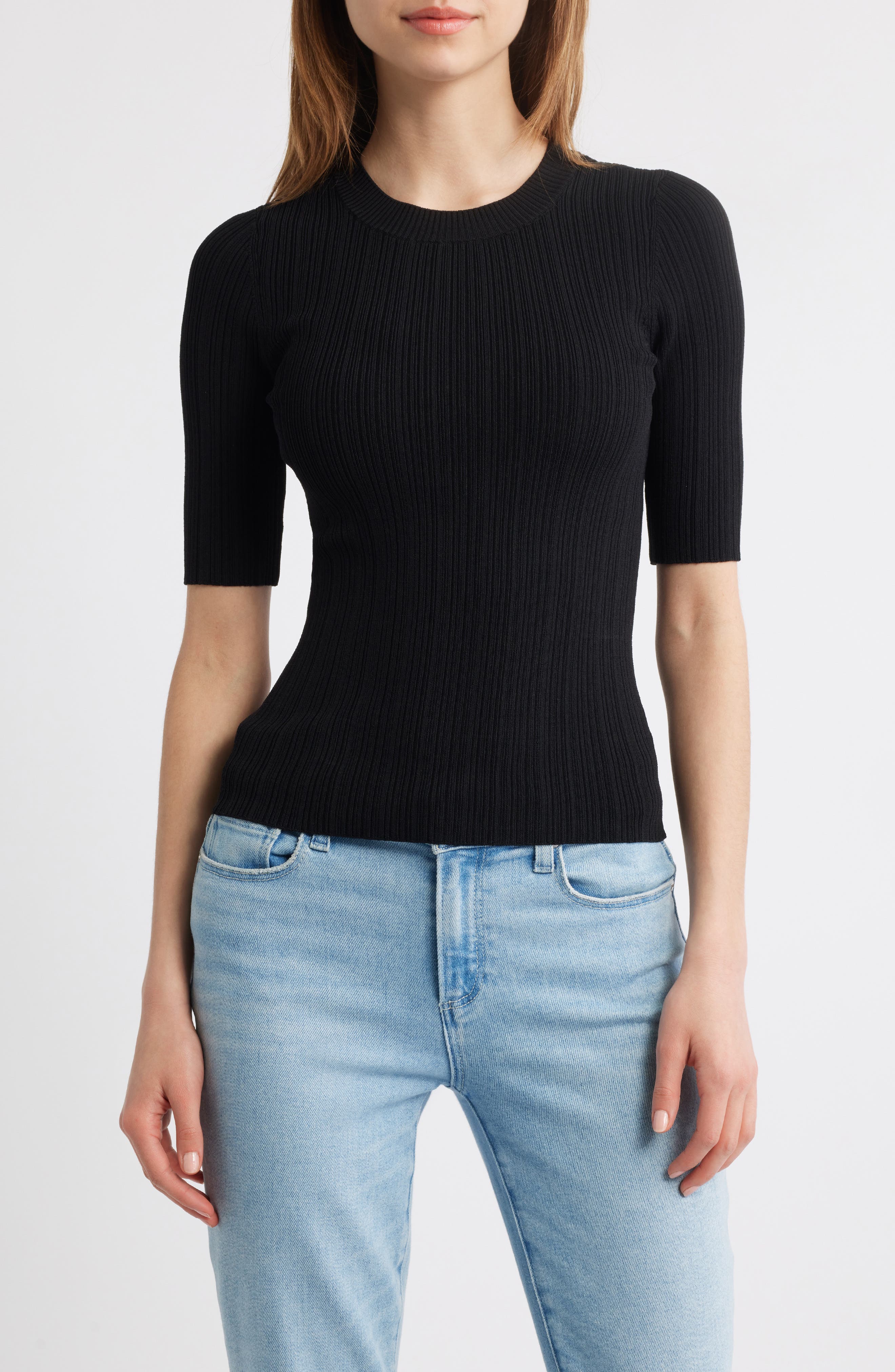 PAIGE Aranea Rib Elbow Length Sweater