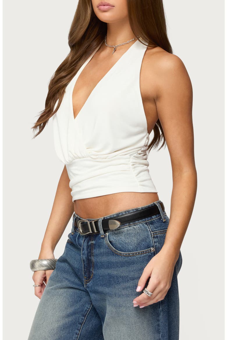 Niya Ruched Halter Top, Alternate, color, WHITE