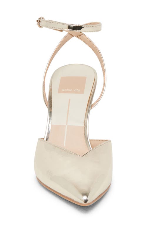 Dolce Vita Keisha Ankle Strap Pump In Light Gold Specchio Stella