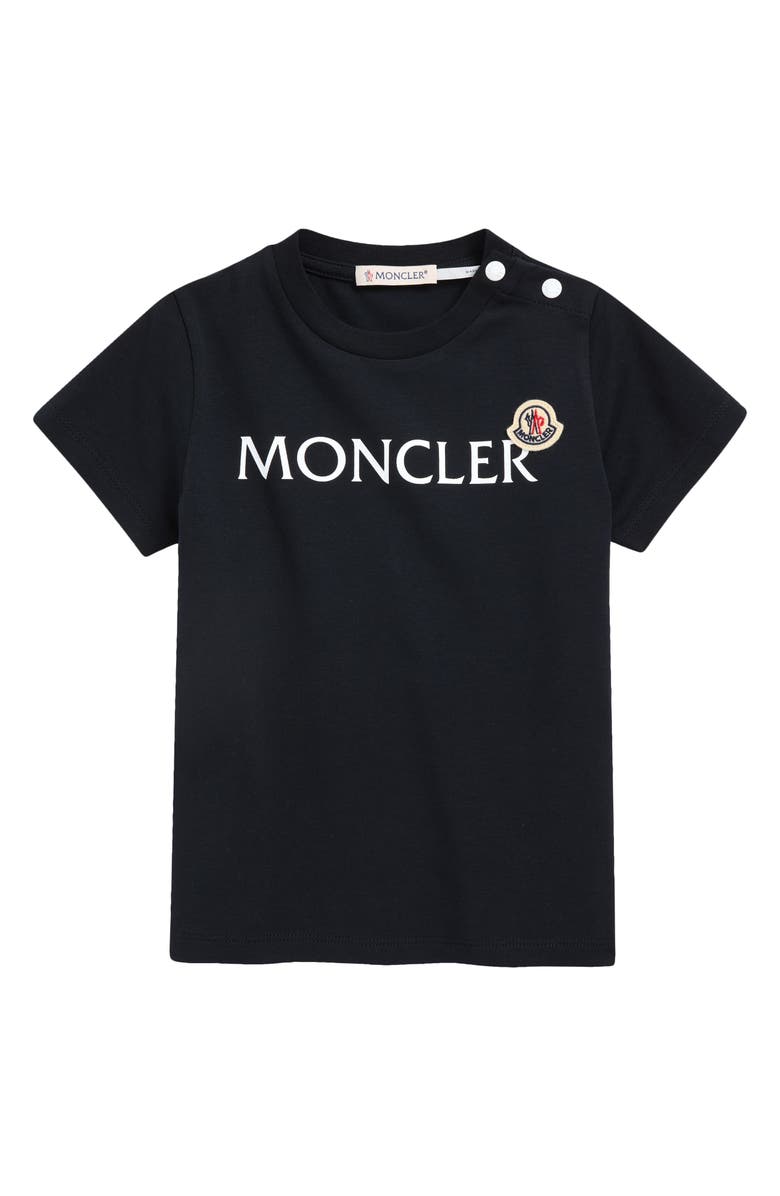 Moncler Kids' Logo Patch Short Sleeve T-Shirt, Main, color, Navy