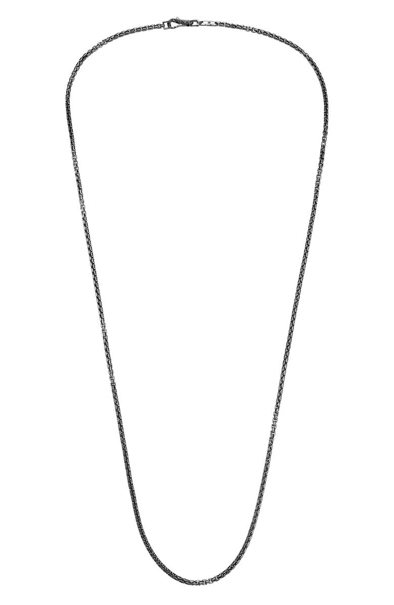 John Hardy Men's Classic Box Chain Necklace, Alternate, color, Black Rhodium