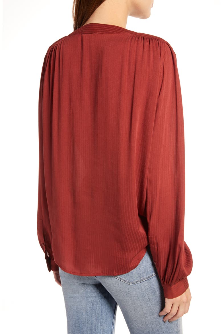 Tonal Stripe Blouse, Alternate, color, BURGUNDY RUSSET