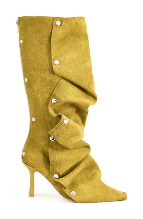 Azalea Wang Imogine Knee High Slouch Boot In Green