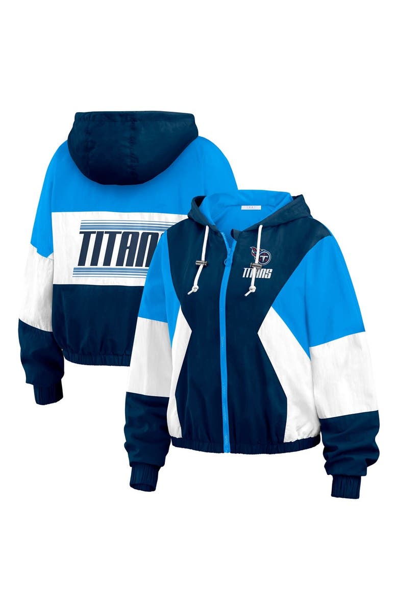 WEAR by Erin Andrews Women's WEAR by Erin Andrews Light Blue Tennessee Titans Color Block Full-Zip Windbreaker Jacket, Main, color, Light Blue