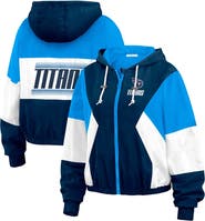WEAR by Erin Andrews Women's WEAR by Erin Andrews  Light Blue Tennessee Titans Color Block Full-Zip Windbreaker Jacket