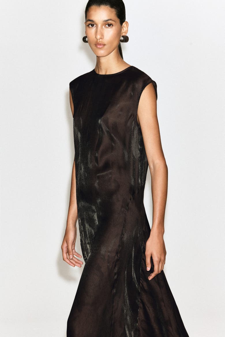 Animal-jacquard Midi Dress, Alternate, color, BROWN / ANIMAL PRINT