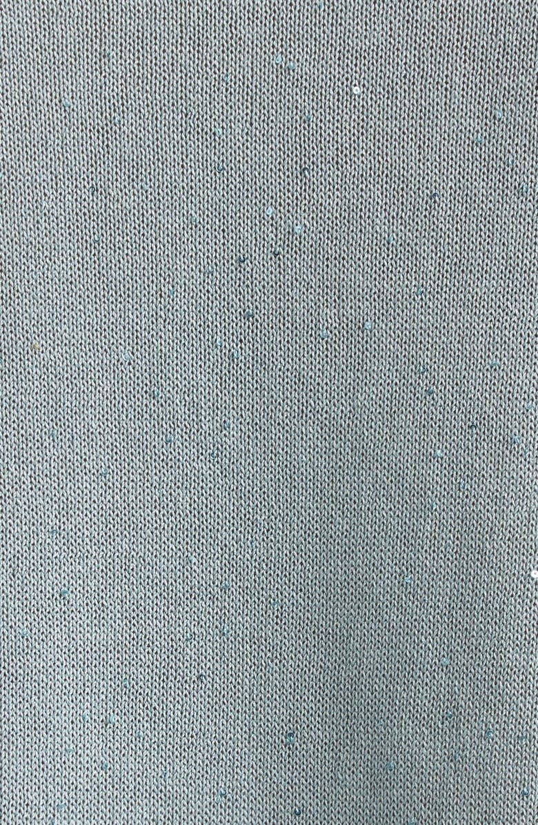 Eleventy Sequin Silk & Cotton Crewneck Sweater, Alternate, color, 175 Jade