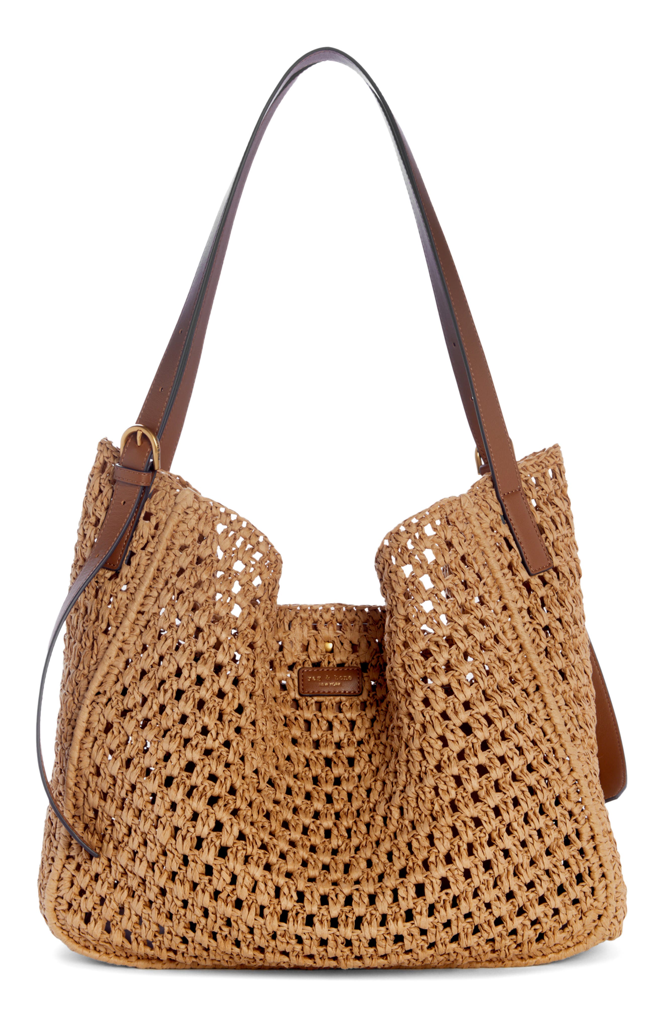 rag & bone Large River Straw Tote, Main, color, Nat