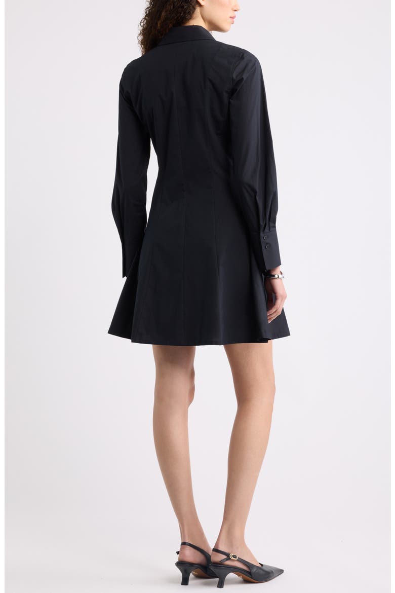 Seamed Mini Shirt Dress, Alternate, color, BLACK