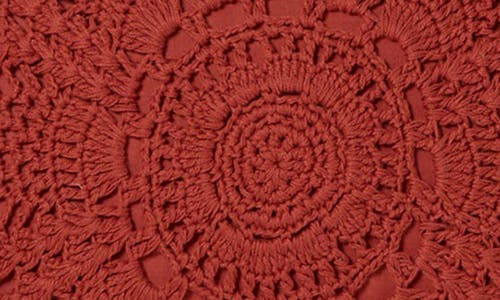 Roselli Trading Company Olivia Crocheted Accent Pillow In Warm Red