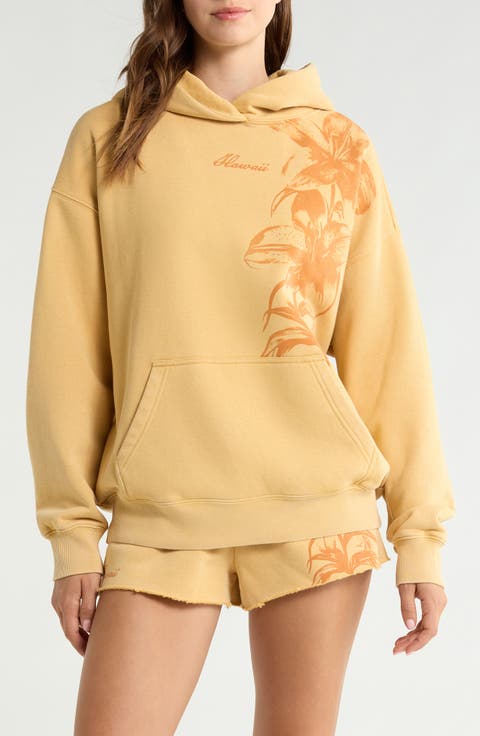 Hawaii Floral Print Hoodie