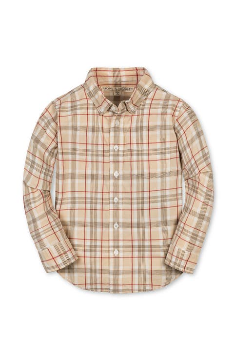 Kids' Organic Long Sleeve Stretch Poplin Shirt