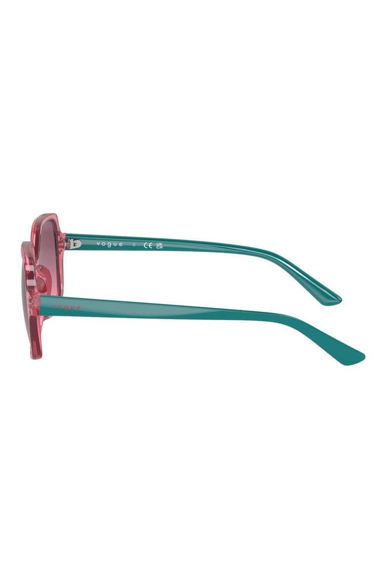 Kids' 46mm Gradient Square Sunglasses, Alternate, color, TRANSPARENT RED