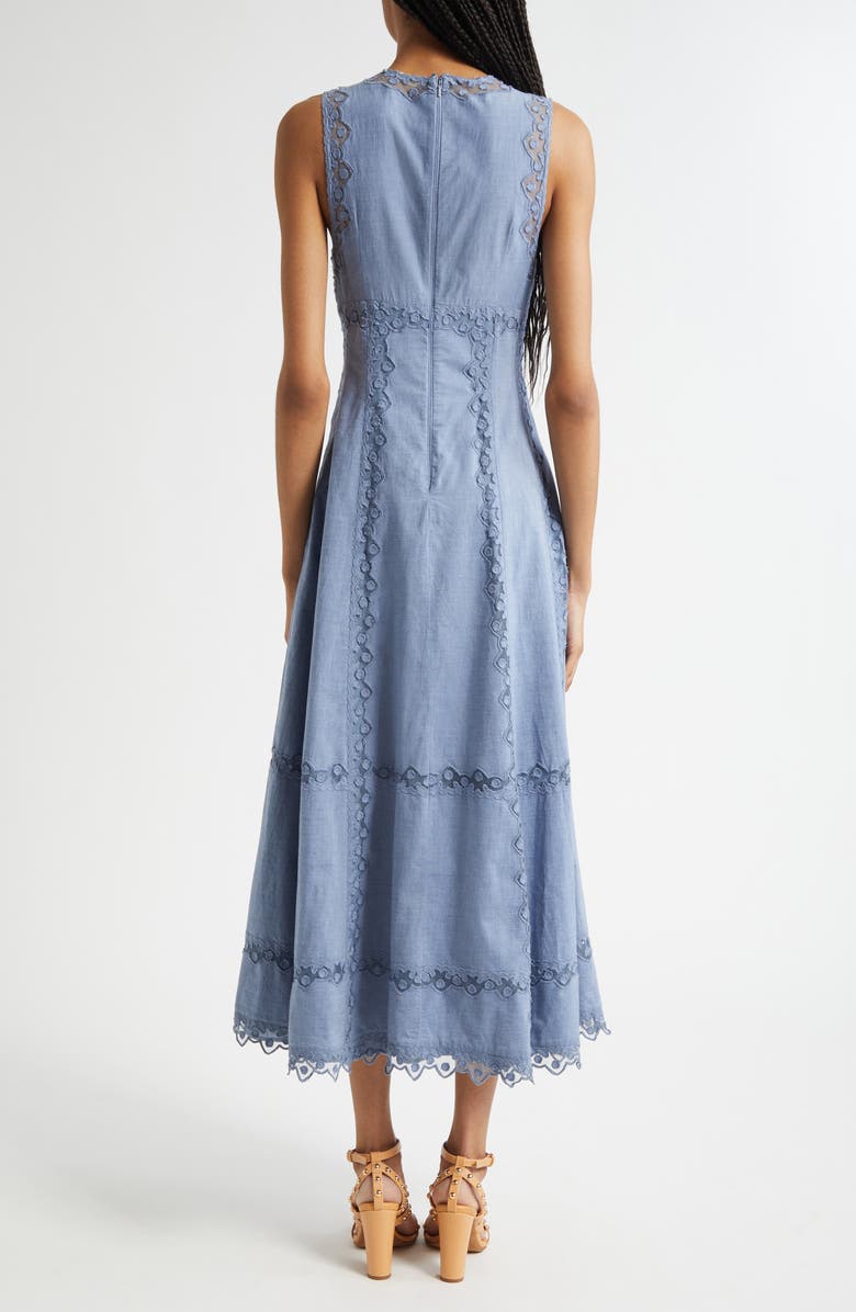 Anela Sleeveless Chambray Midi Dress