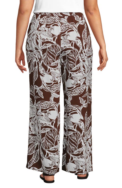 Lands' End Rayon High Rise Wide Leg Pants In Gray
