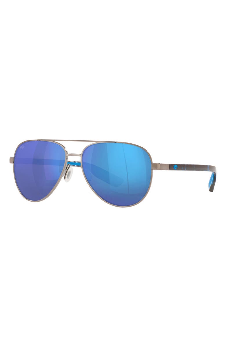 Costa Del Mar 57mm Peli Polarized Mirrored Pilot Sunglasses, Alternate, color, 